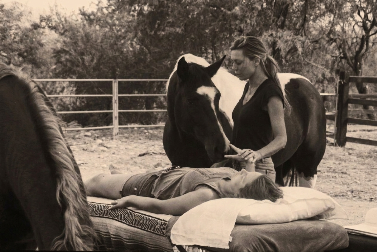 Equine facilitated session with a horse